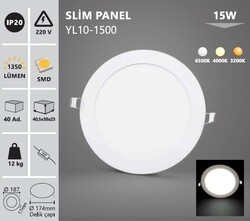 15W LED PANEL YUVARLAK SIVA ALTI 220V YL10-1500 - Thumbnail