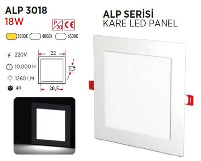 APL-3018 18W LED PANEL KARE SIVA ALTI 220V