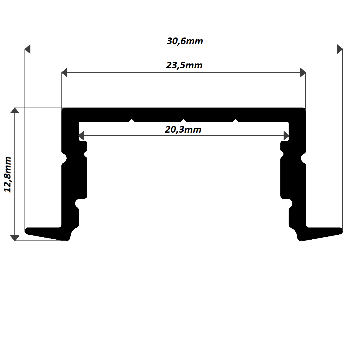 LEDAVM - BAR LED İP20 METREDE 72 LED SIVA ALTI 12V 100 CM (1)