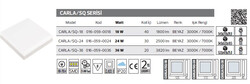 CARLA-SQ-18- 016-059-0018 Led Armatür 18 Watt - Thumbnail