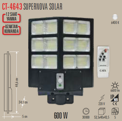 CT-4643 Solar Led Projektör 600w - Thumbnail