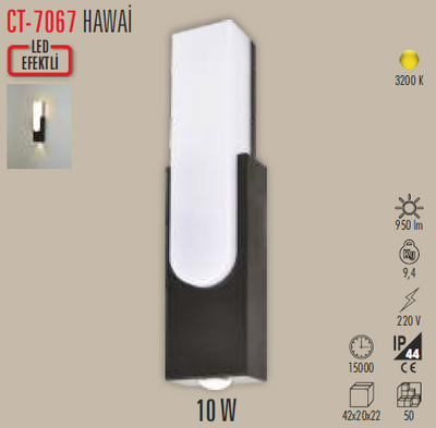 CT-7067 Hawai Led Duvar Aplik 10w