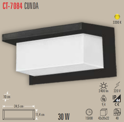 CT-7084 Cunda Led Duvar Aplik 30w