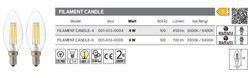 Filament Candle-4 001-013-0004 Led Filament Ampül 4 Watt - Thumbnail