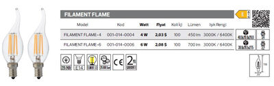 Filament Filame-4-001-014-0004 Led Filament Ampül 4 Watt