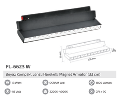 FORLİFE - FL-6623 W Beyaz Kompakt Lensli Hareketli Magnet Armatür (1)