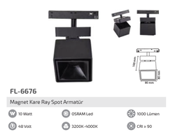 FORLİFE - FL-6676 Magnet Kare Ray Spot Armatür (1)