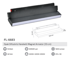 FORLİFE - FL-6683 Opak Difüzörlü Hareketli Magnet Armatür (1)