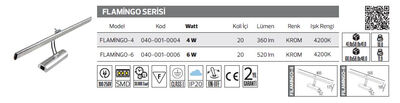 FLAMİNGO-4-040-001-0004 Led Okuma Lambası 4 Watt