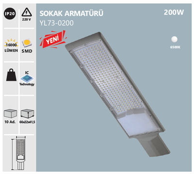 LED SOKAK ARMATÜRÜ / 220V / 150W / İP65 / YL73-0200