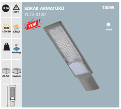 NOAS - LED SOKAK ARMATÜRÜ / 220V / 100W / İP65 / YL73-0100 (1)