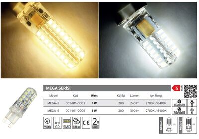 Mega-5 001-011-0005 Led Kapsül 5 Watt