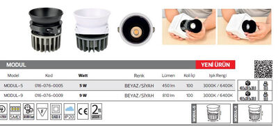 MODUL-5 016-076-0005 Led Armatür 5 Watt