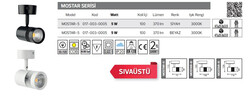 MOSTAR-5-017-003-0005 Led Spot Armatür 5 Watt - Thumbnail