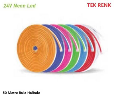 Neon Led / Yassı Tip / Metrede 120 Led / 24 Volt / Dış Mekan İP65 / 50 Metre