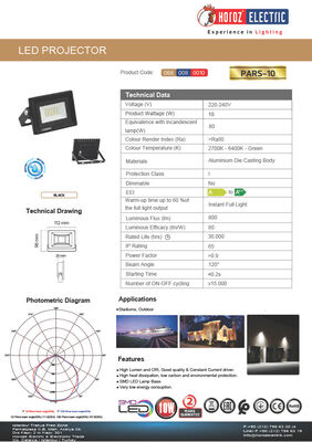 PARS-10-068-008-0010 Led Projektör 10 WATT