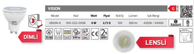 Vision-6 001-022-0006 Led Ampül 6 Watt