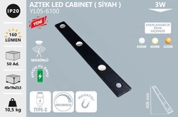 NOAS - YL05-6100 Aztek Led Cabinet Armatür Siyah (1)