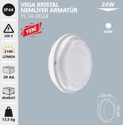 NOAS - YL14-0024 Vega Kristal Nemli Yer Armatür 24 Watt (1)