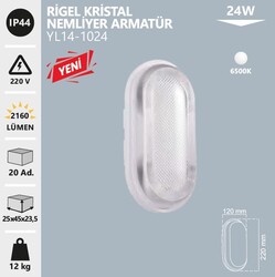 NOAS - YL14-1024 Rigel Kristal Nemli Yer Armatür 24 Watt (1)