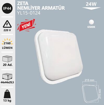 YL15-0124 Zeta Kristal Nemli Yer Armatür 24 Watt