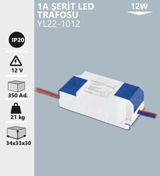 NOAS - YL22-1012 1A 12V Şerit Led Trafosu (1)