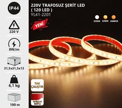 NOAS - YL41-2201 120'Ledli Trafosuz Şerit Led 100 METRE (1)