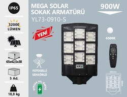 YL73-0910-S Mega Solar Led Sokak Armatürü 900 Watt - Thumbnail