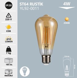 NOAS - YL92-0011 ST64 Rustik Led Ampul 4 Watt (1)